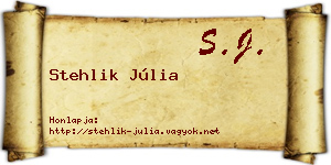 Stehlik Júlia névjegykártya